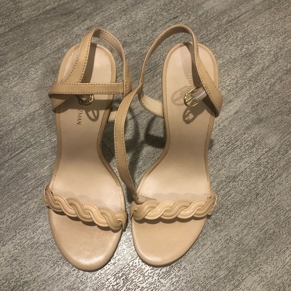 Stuart Weitzman Beige Braided Strap Sandals 6.5